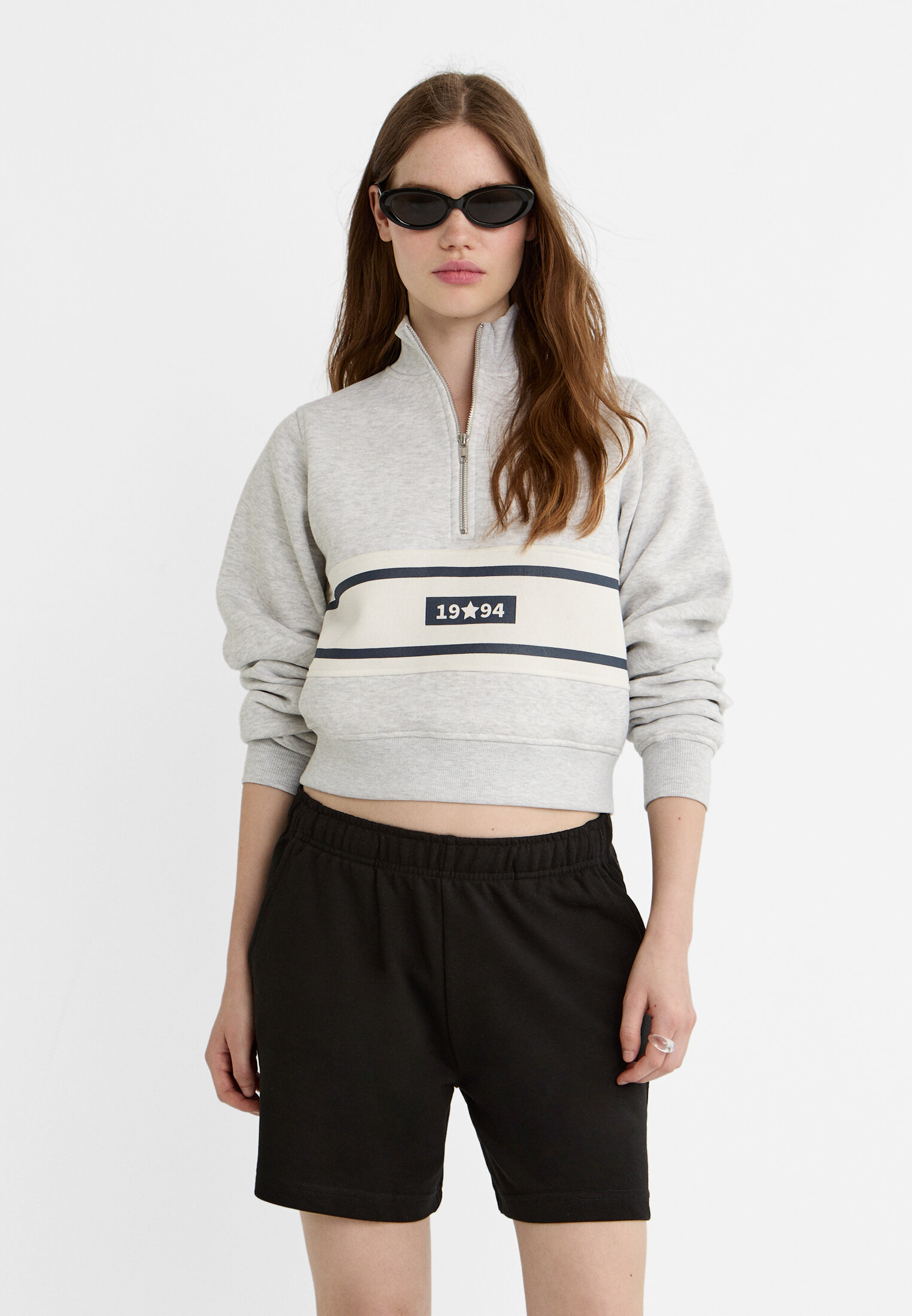 Contrast stripe sweatshirt