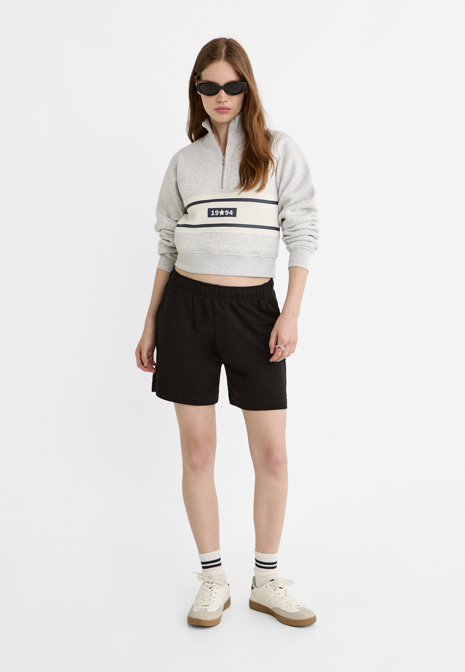 Contrast stripe sweatshirt - Women's fashion | Stradivarius United