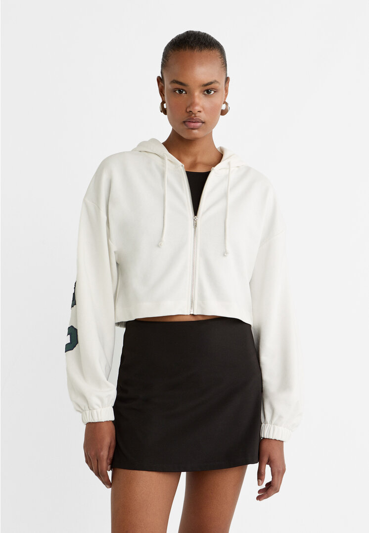 Stradivarius Bluza z nadrukiem Biały S