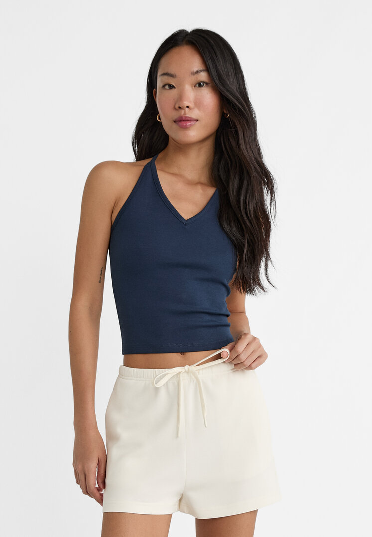 

Stradivarius Weiche Shorts mit Kordeln Ecru M