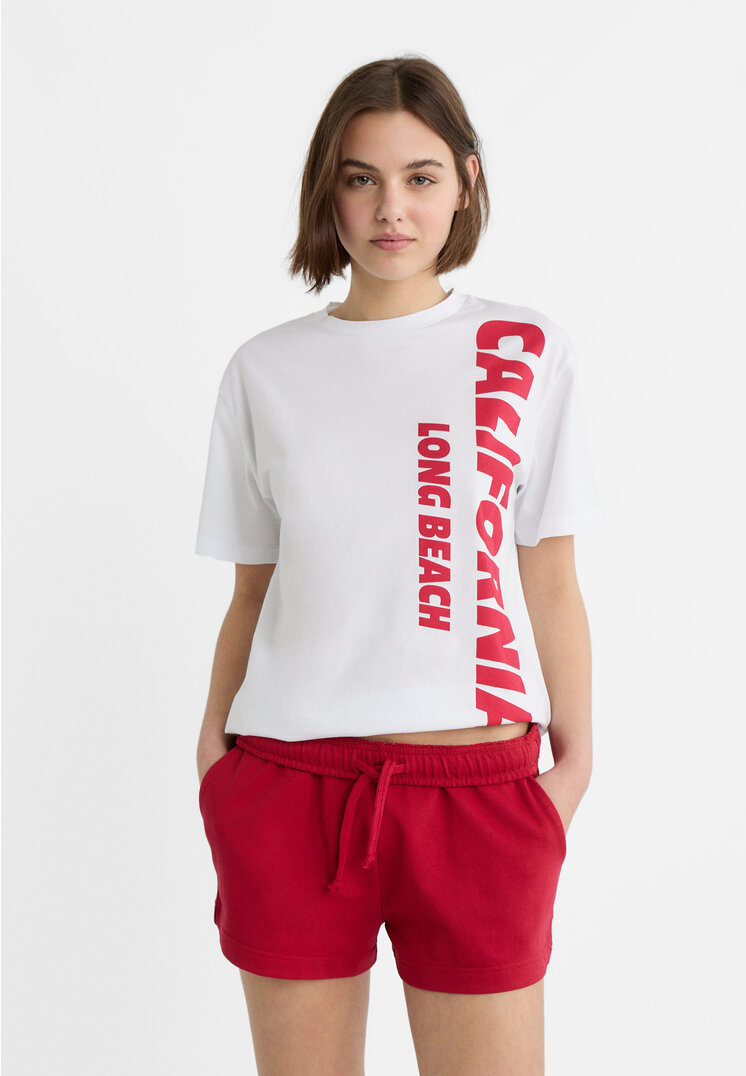 

Stradivarius Spodenki bawełniane Czerwony L