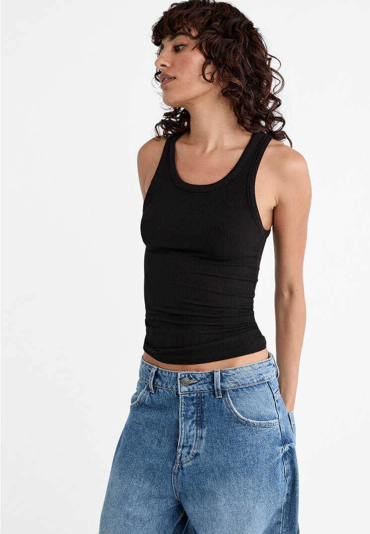 

Stradivarius Shirt mit Racerback Schwarz M