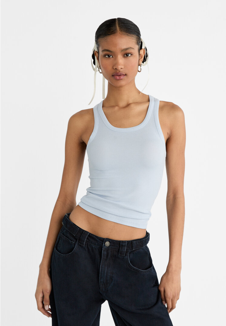 

Stradivarius Shirt mit Racerback Blau S