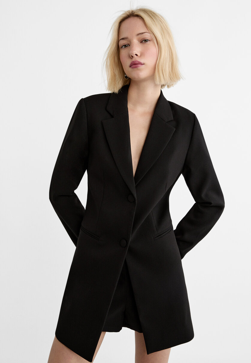 Blazer playsuit with a low-cut back