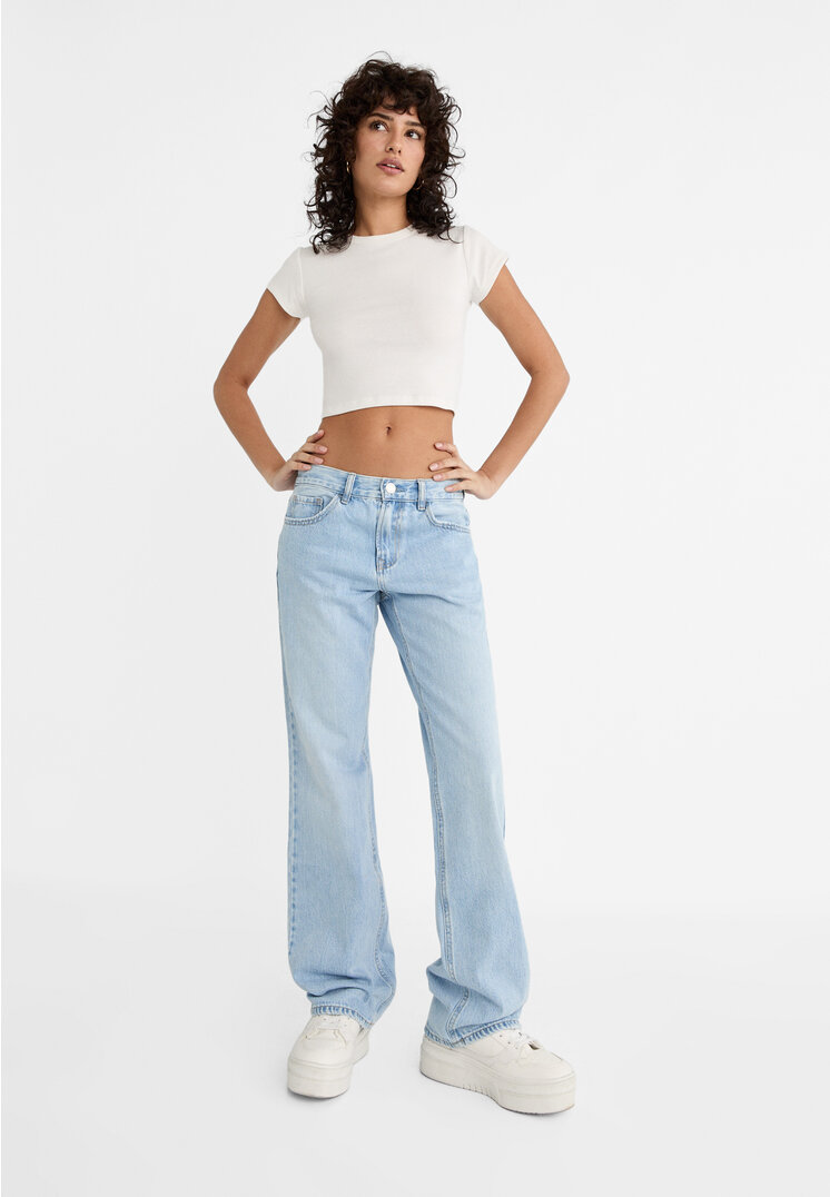 Stradivarius Mid-rise jeans  Blue denim 6