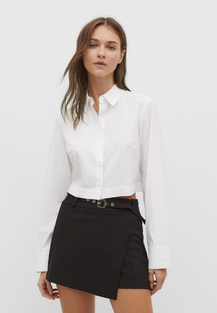 Belted skort with buckle Women's fashion Stradivarius Worldwide