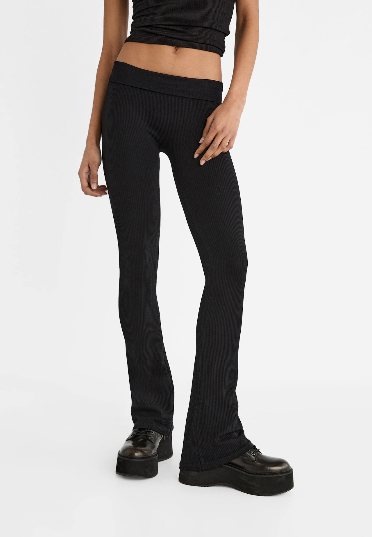 Stradivarius seamless legging with deep waist in washed blue