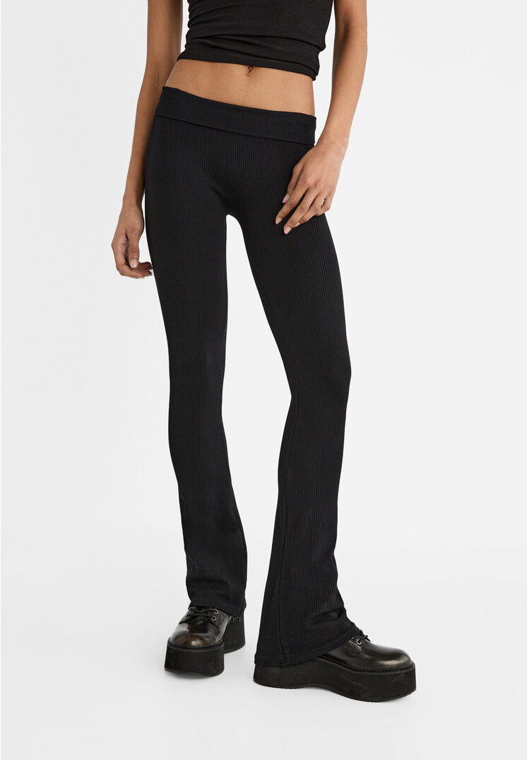 Stradivarius Leggings flare seamless  Nero S