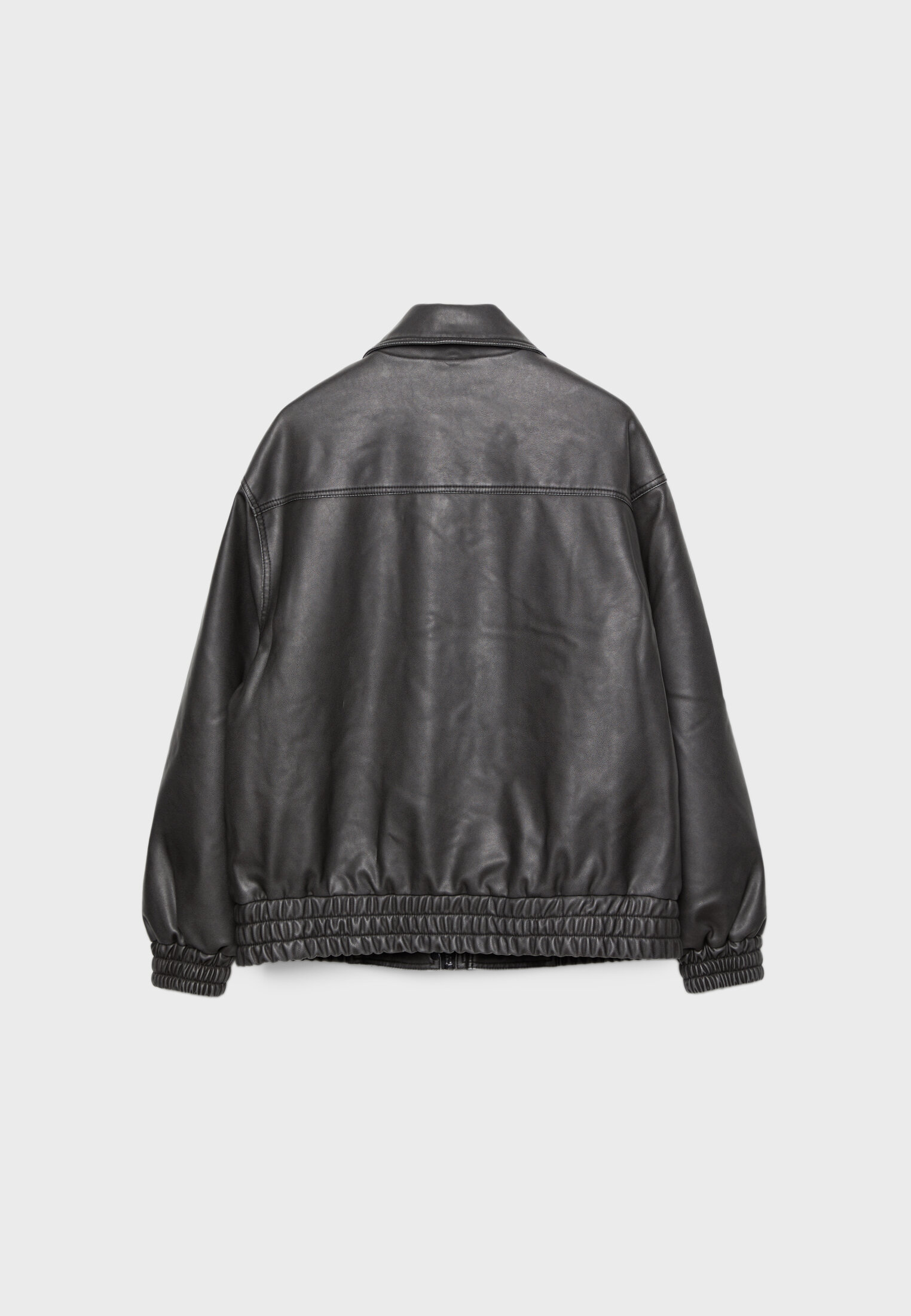 Faux leather aviator jacket
