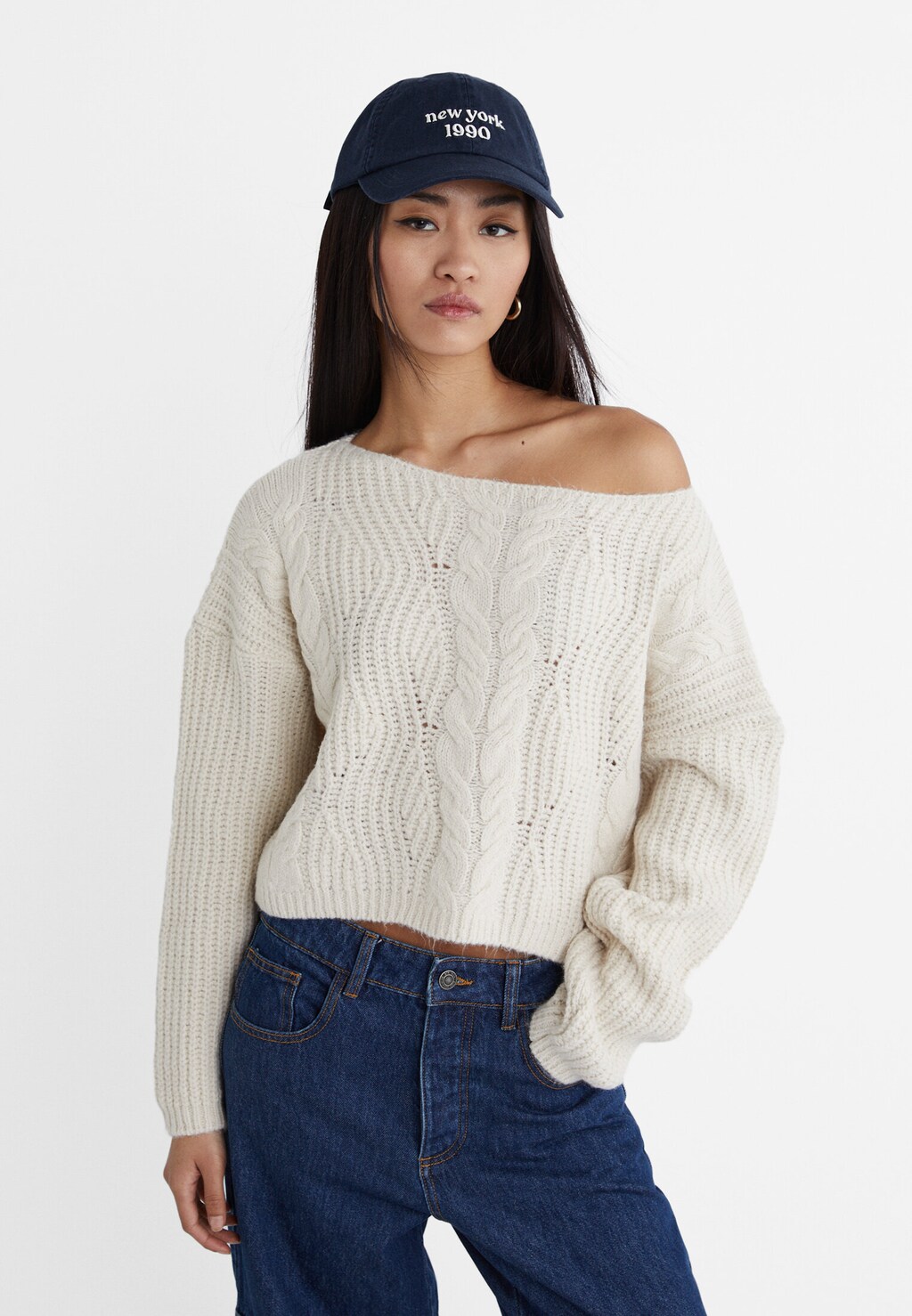 Cable-knit sweater - Women's fashion | Stradivarius United Kingdom