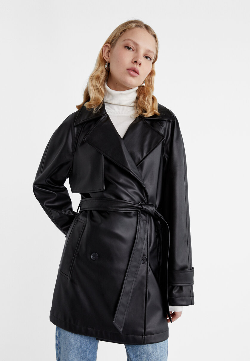 Trench effet cuir