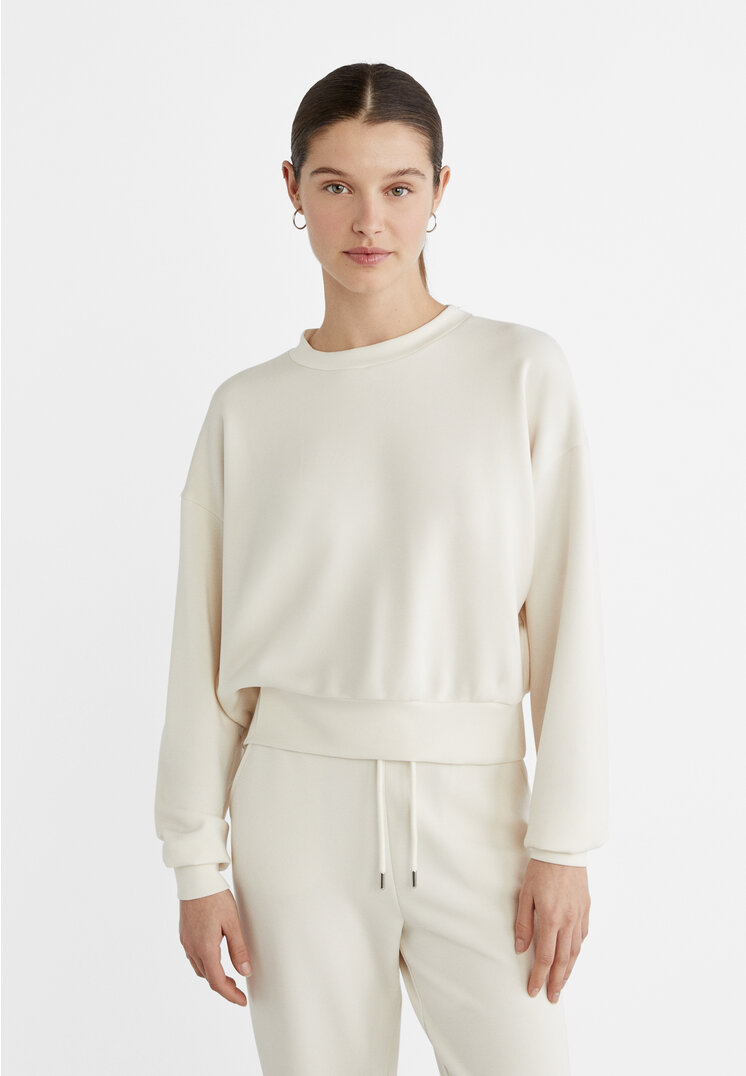 

Stradivarius Weiches Sweatshirt aus Modal Ecru XL