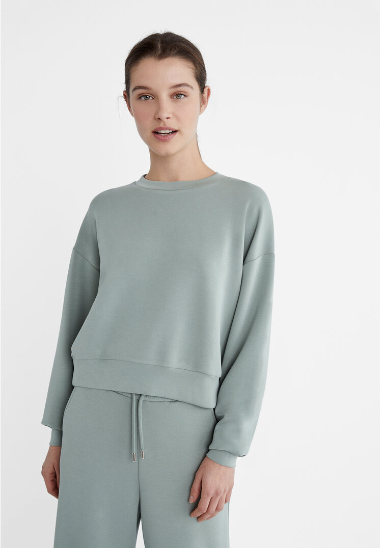 Stradivarius Weiches Sweatshirt aus Modal Pastellgrün M
