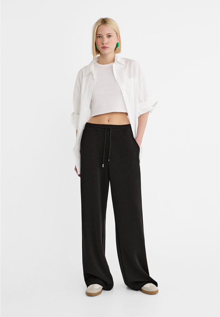 

Stradivarius Weiche Palazzo-Hose Schwarz XS