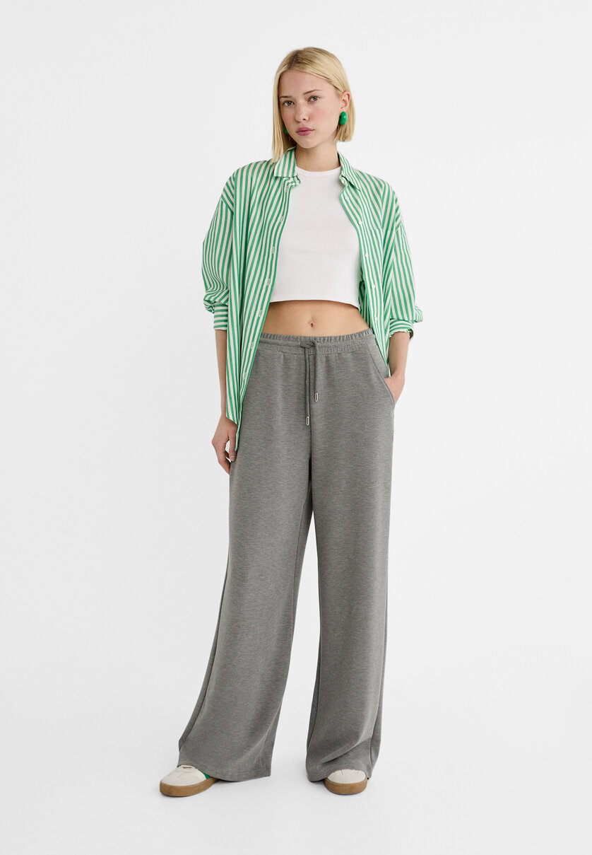 Soft-touch palazzo trousers