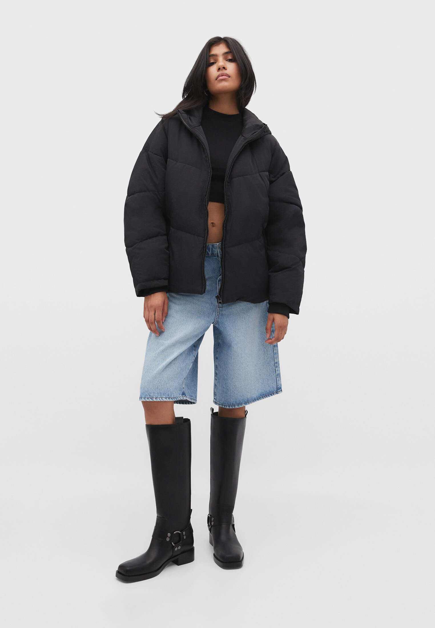 Oversized puffer jacket hot sale with hood