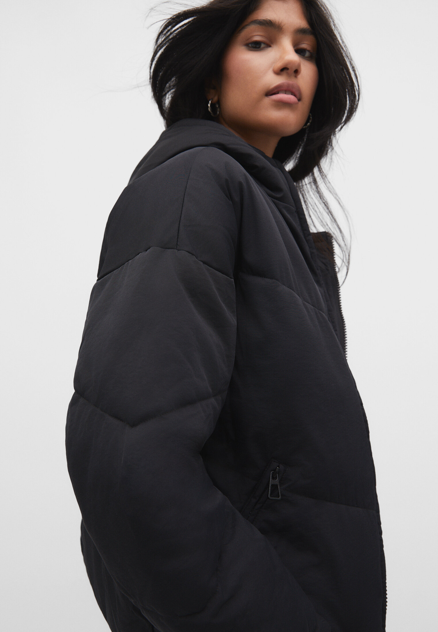 Oversized black puffer online coat womens