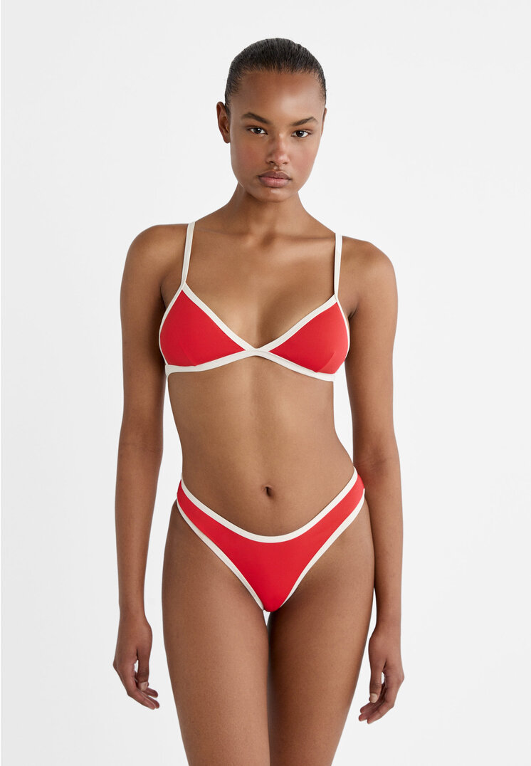 

Stradivarius Triangle-Bikinioberteil Kontrast Rot L
