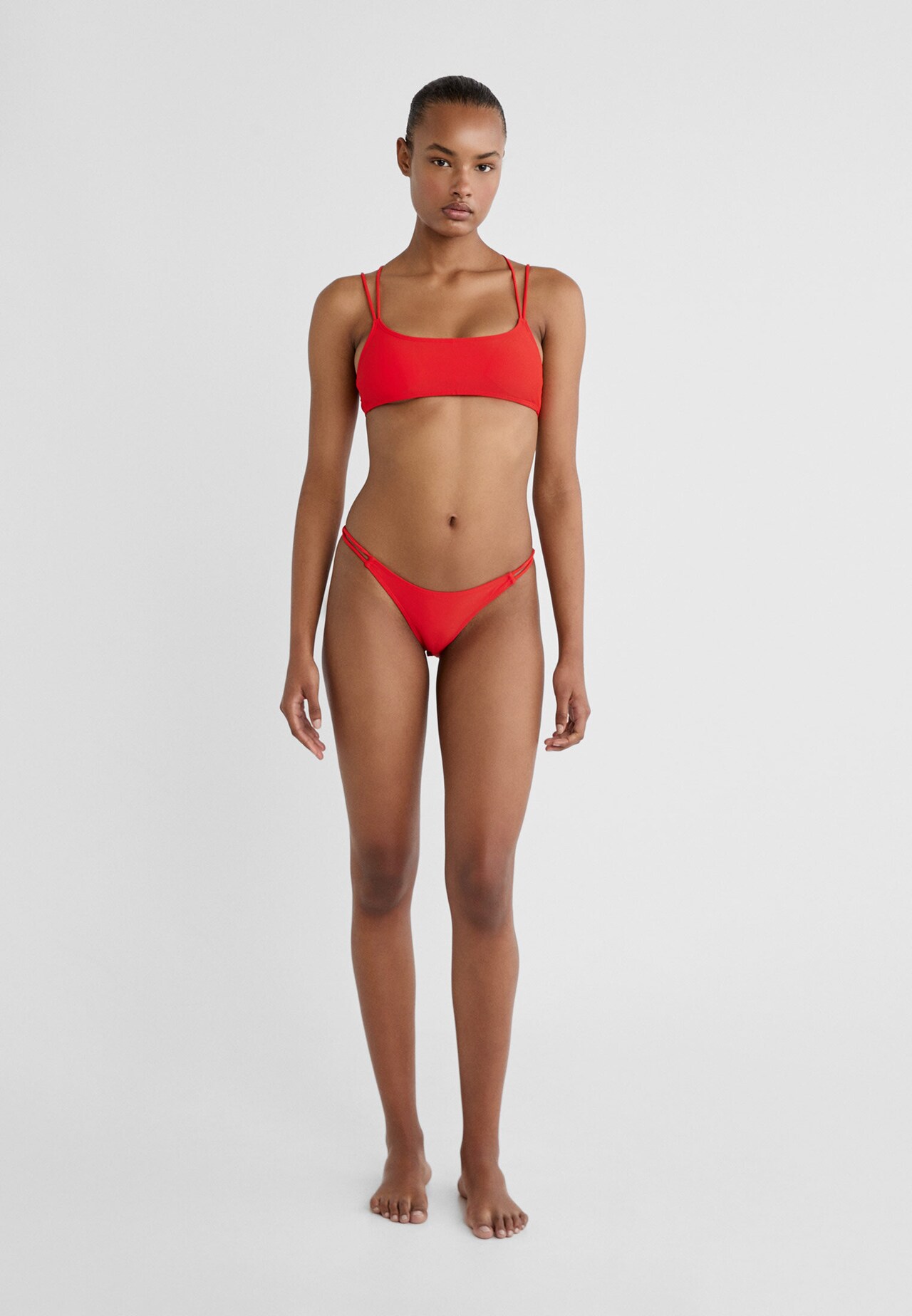 Bikini top with crossover straps at the back - Women's fashion