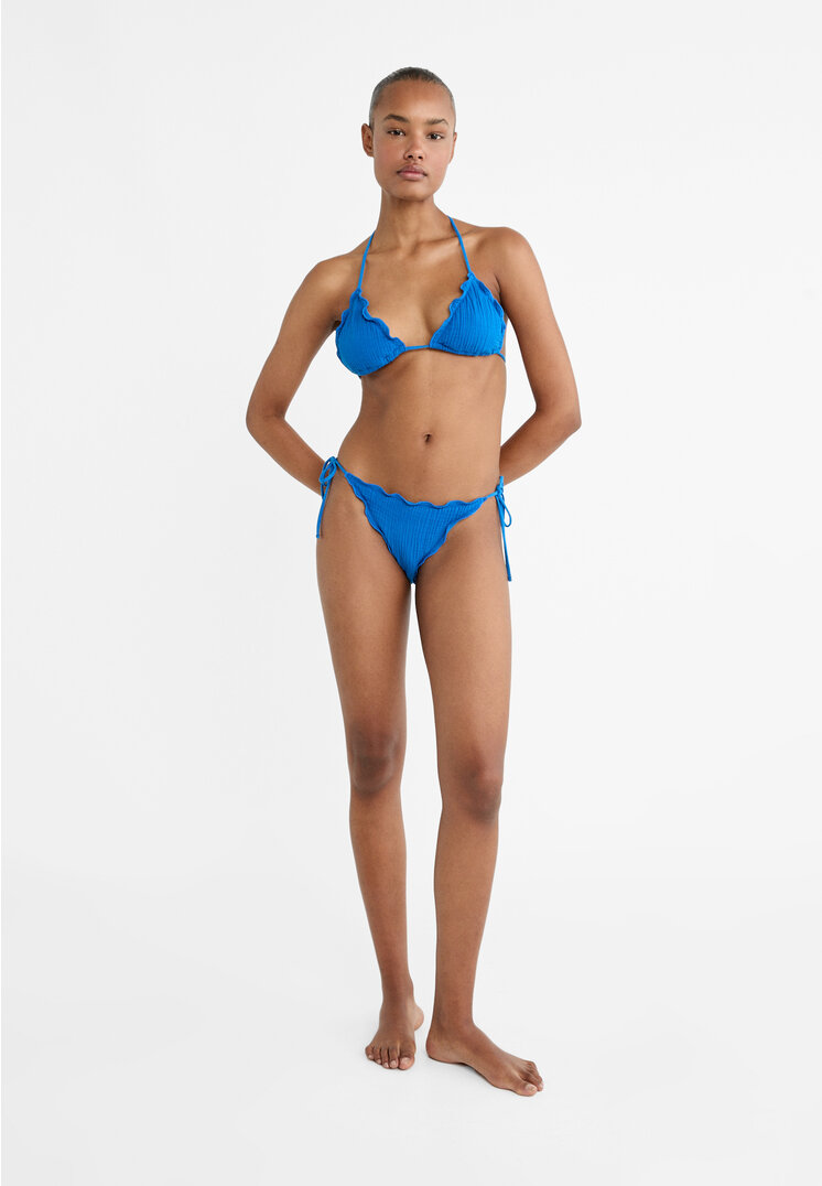 

Stradivarius Wiązane figi od bikini Jasnobłękitny XL