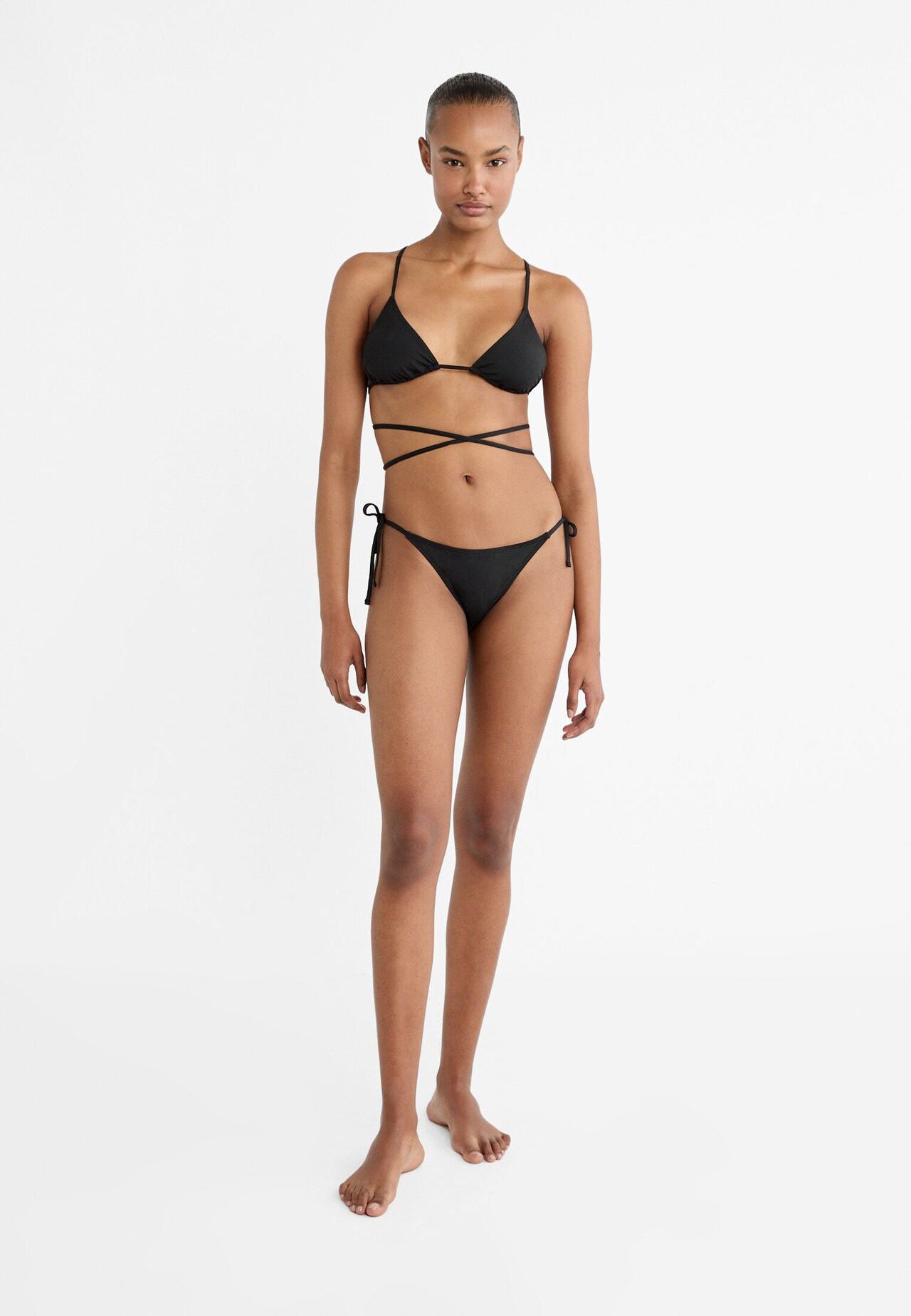 Bikini top with crossover straps at the back - Women's fashion