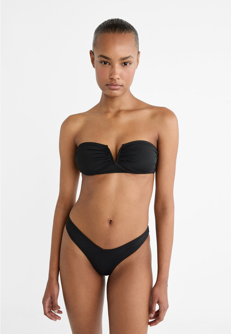 

Stradivarius Bandeau-Bikinioberteil V Schwarz S