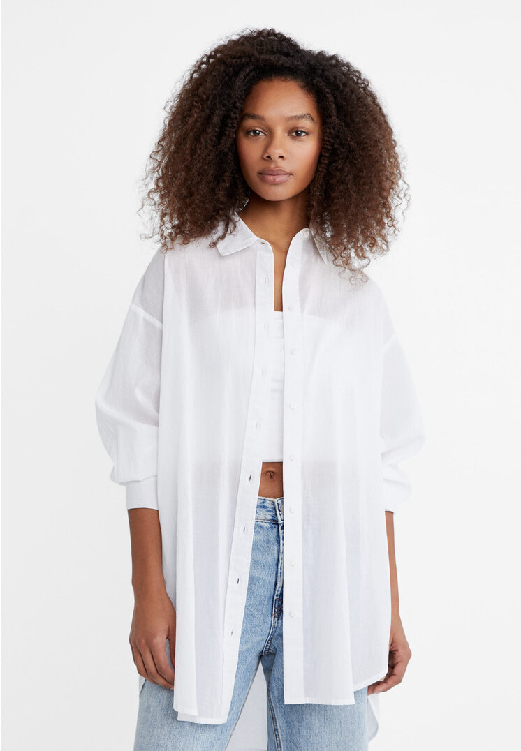 Loose-fitting oversized shirt - Women's fashion | Stradivarius Canada