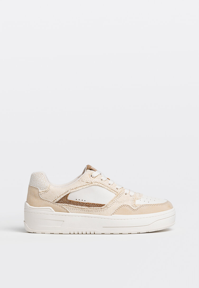 Baskets casual flatform blanches