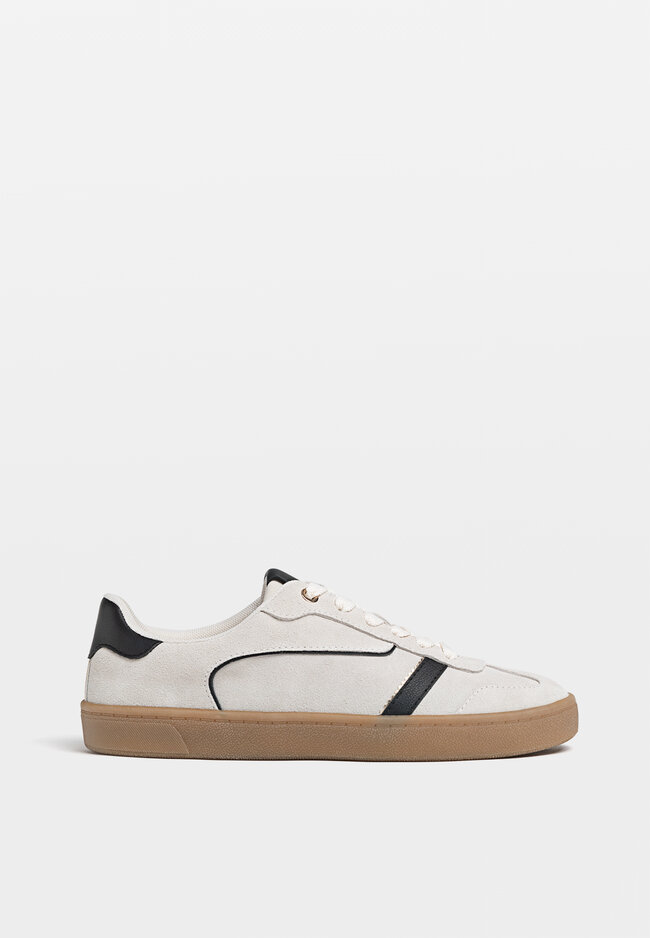 

Stradivarius Skórzane buty sportowe z elementami Dwukolorowy 40