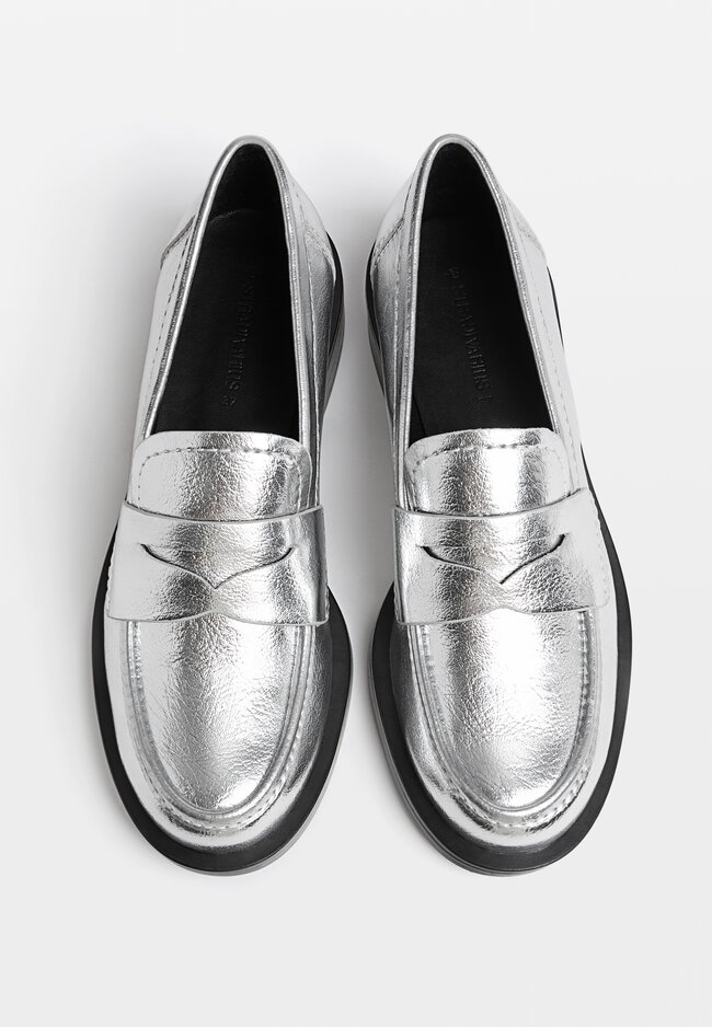 Stradivarius Penny loafers  SILVER 4