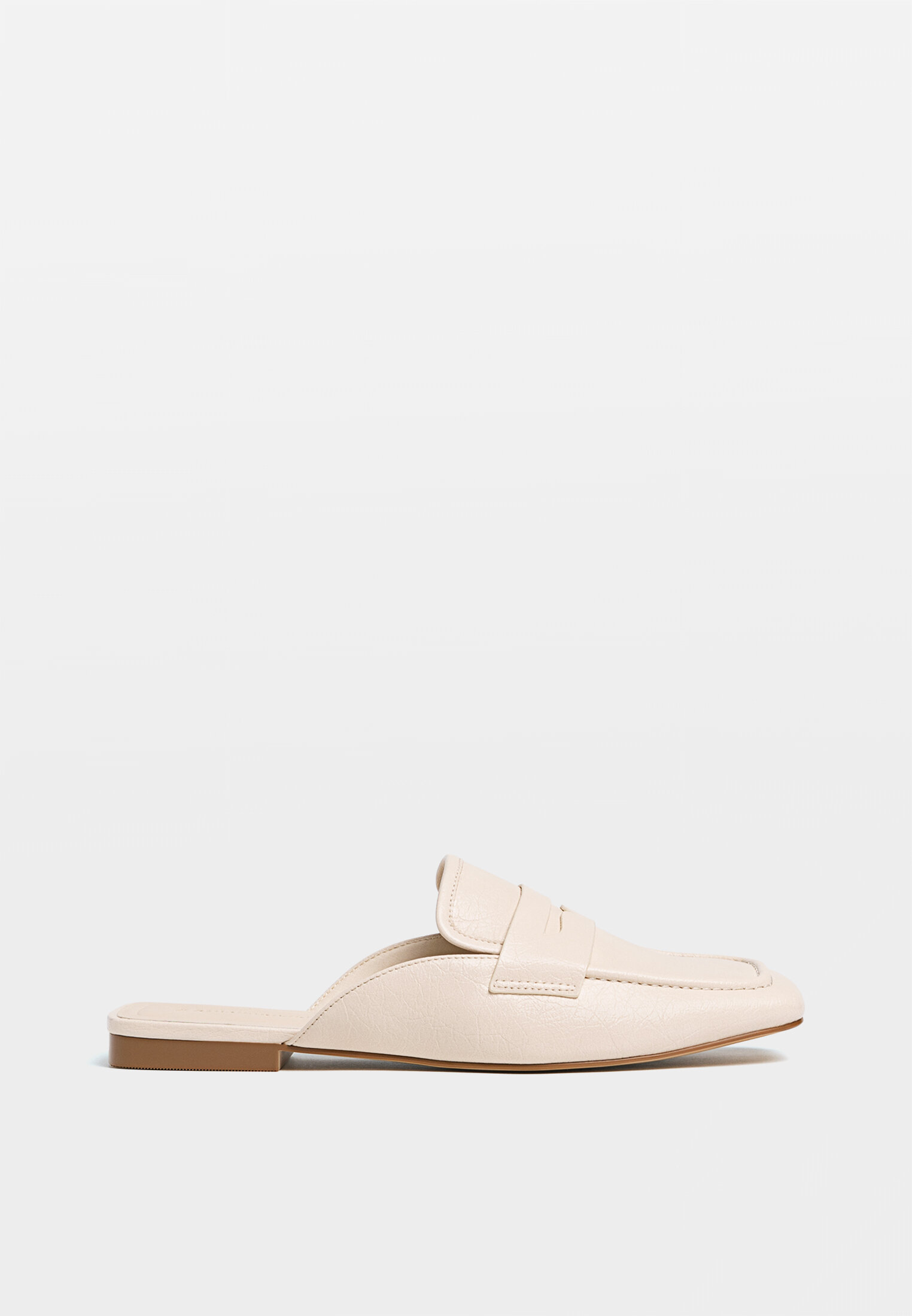 Tan mule flats shop