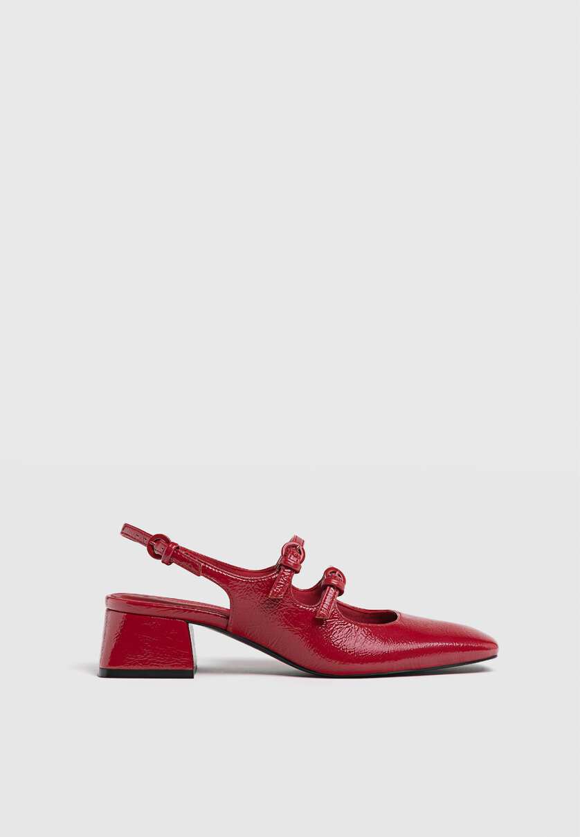 Heeled slingback Mary Jane-style shoes - Women's Jeans | Stradivarius United Kingdom
