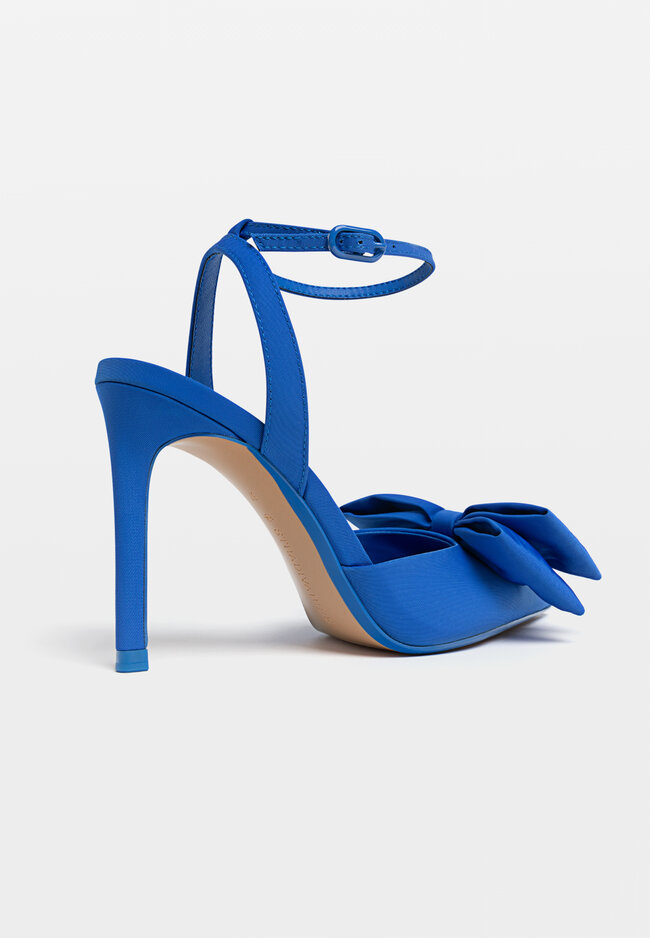 Stradivarius Heeled shoes with bow detail  BLUE  3