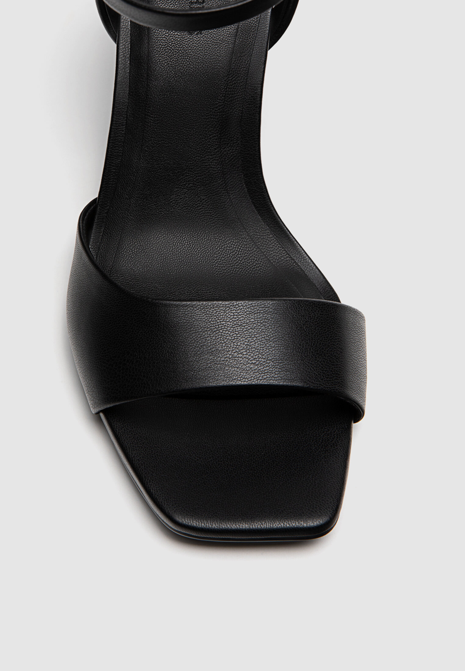 Heeled leather sandals with padded sale strap