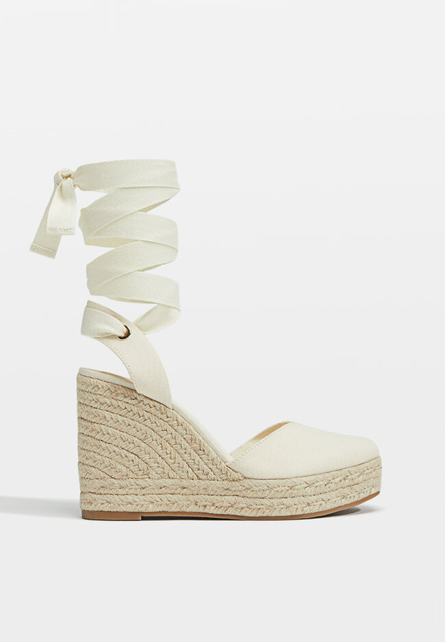 Stradivarius Zeppe iuta stringate ECRU 36 Recommend