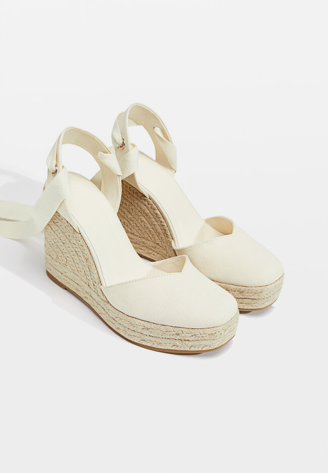 Stradivarius Zeppe iuta stringate ECRU 36 Recommend