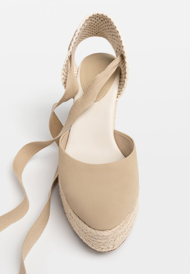 Stradivarius Zeppe in iuta con lacci BEIGE 41 Recommend