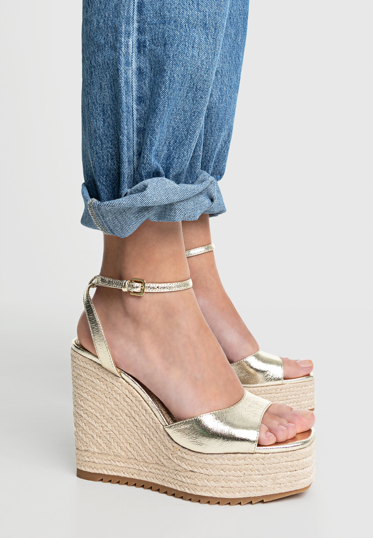 Platform espadrilles with ankle straps null Stradivarius M xico