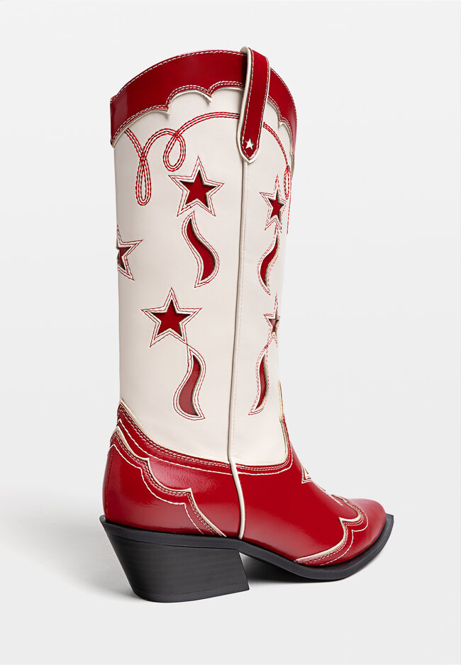 Stradivarius Cowboy boots with details RED 5 Recommend