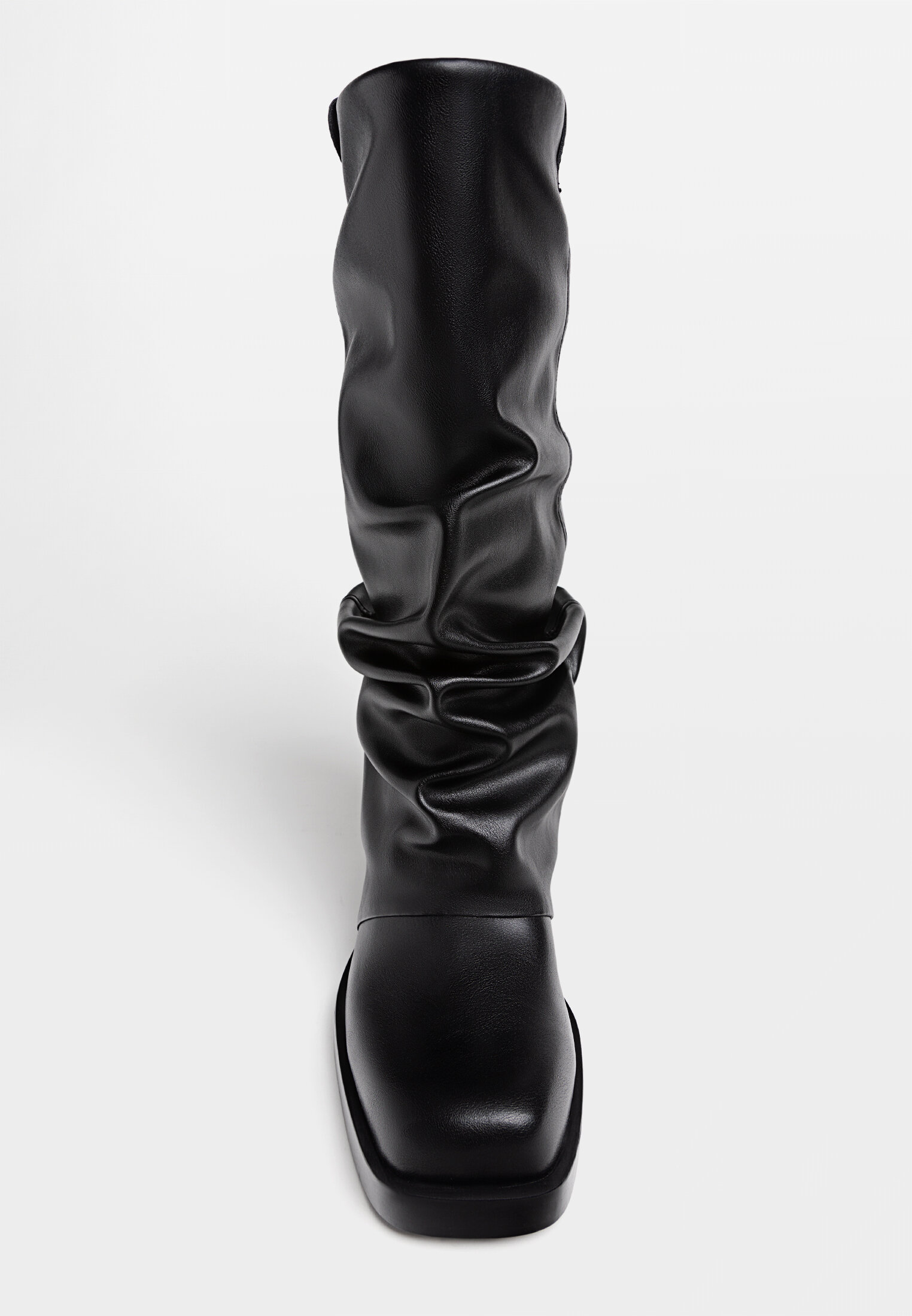 Leather slouch boots flat 2025