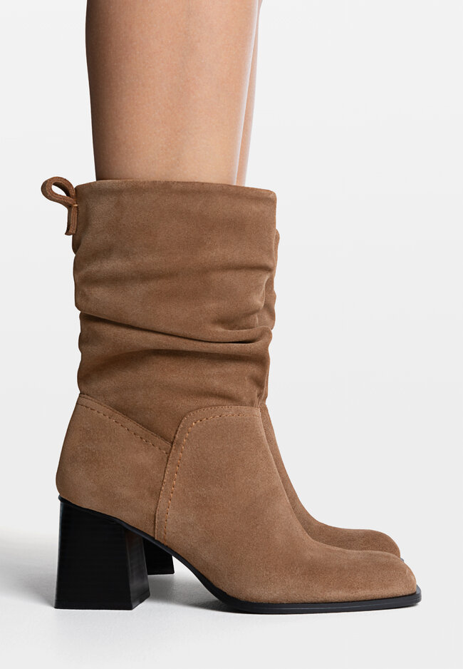 Slouch ankle boots with heel on sale