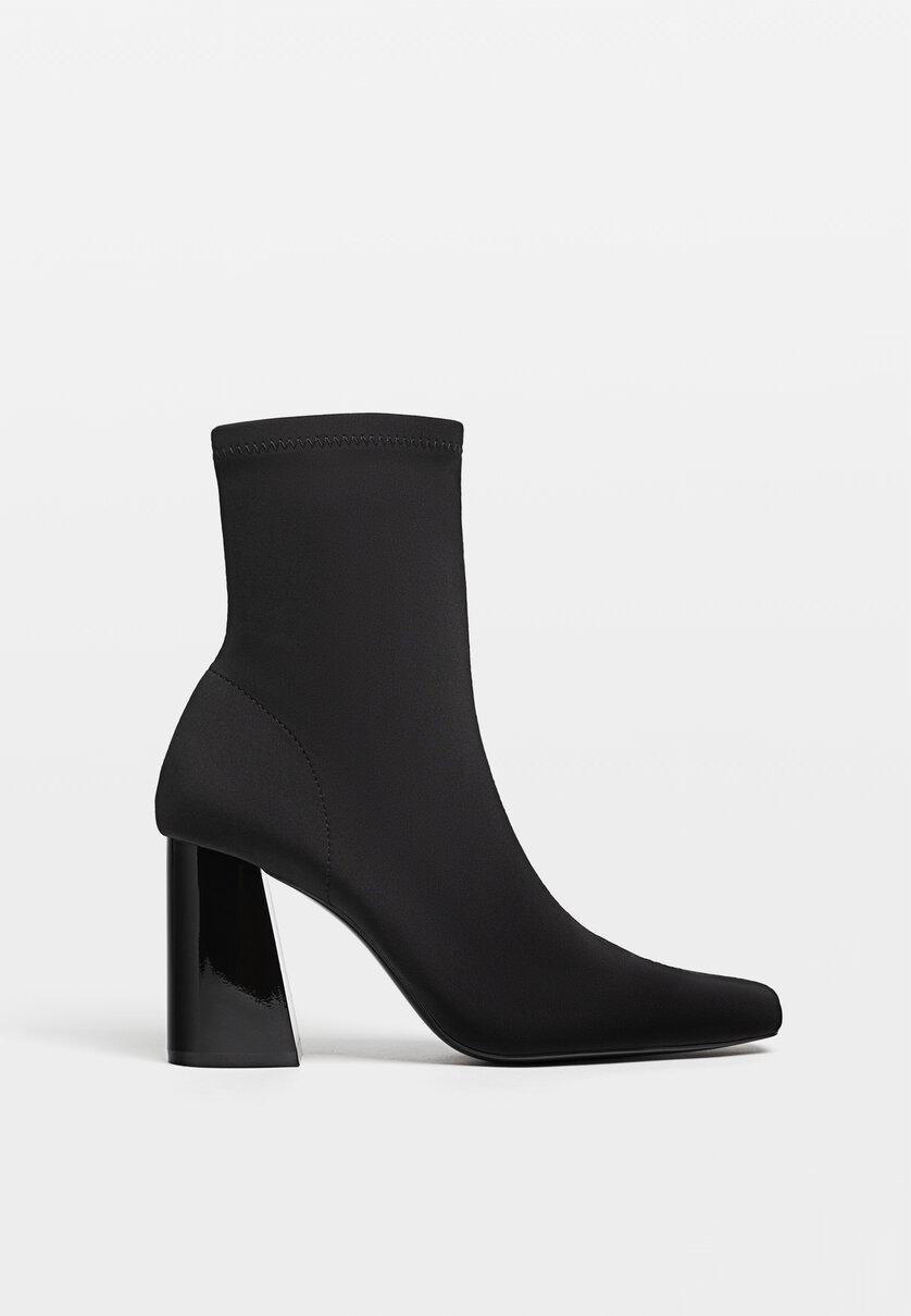 Fabric heeled new arrivals ankle boots