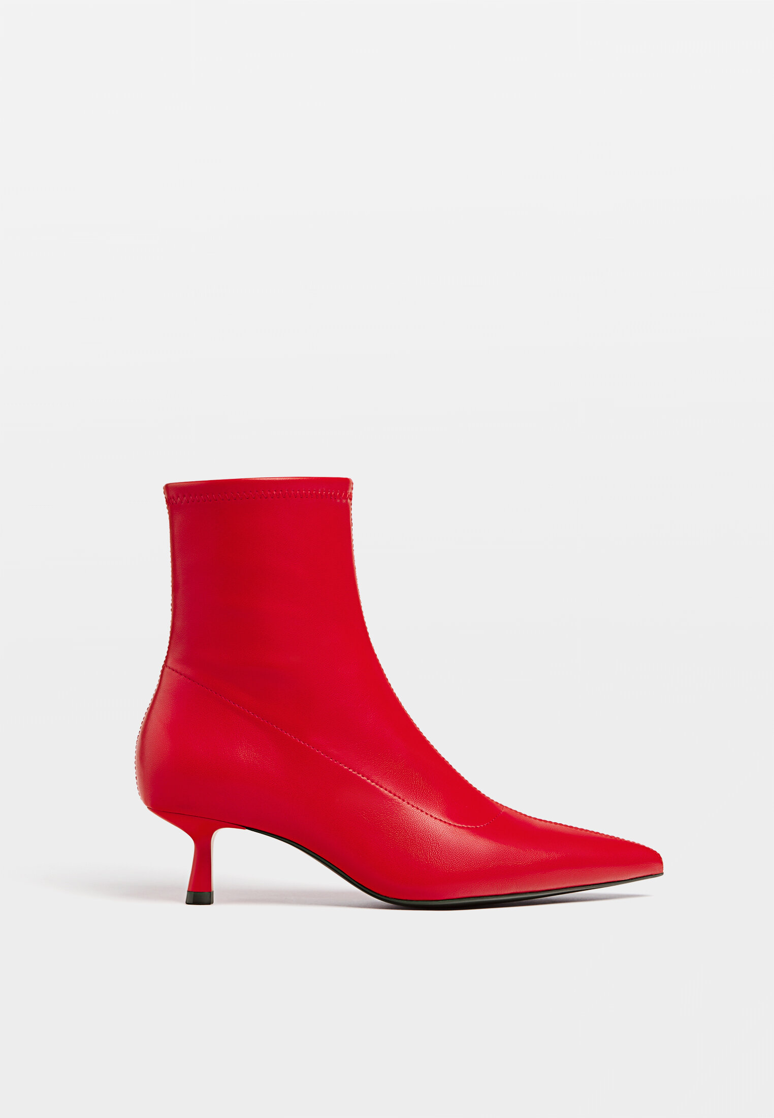 Kitten heel red boots sales
