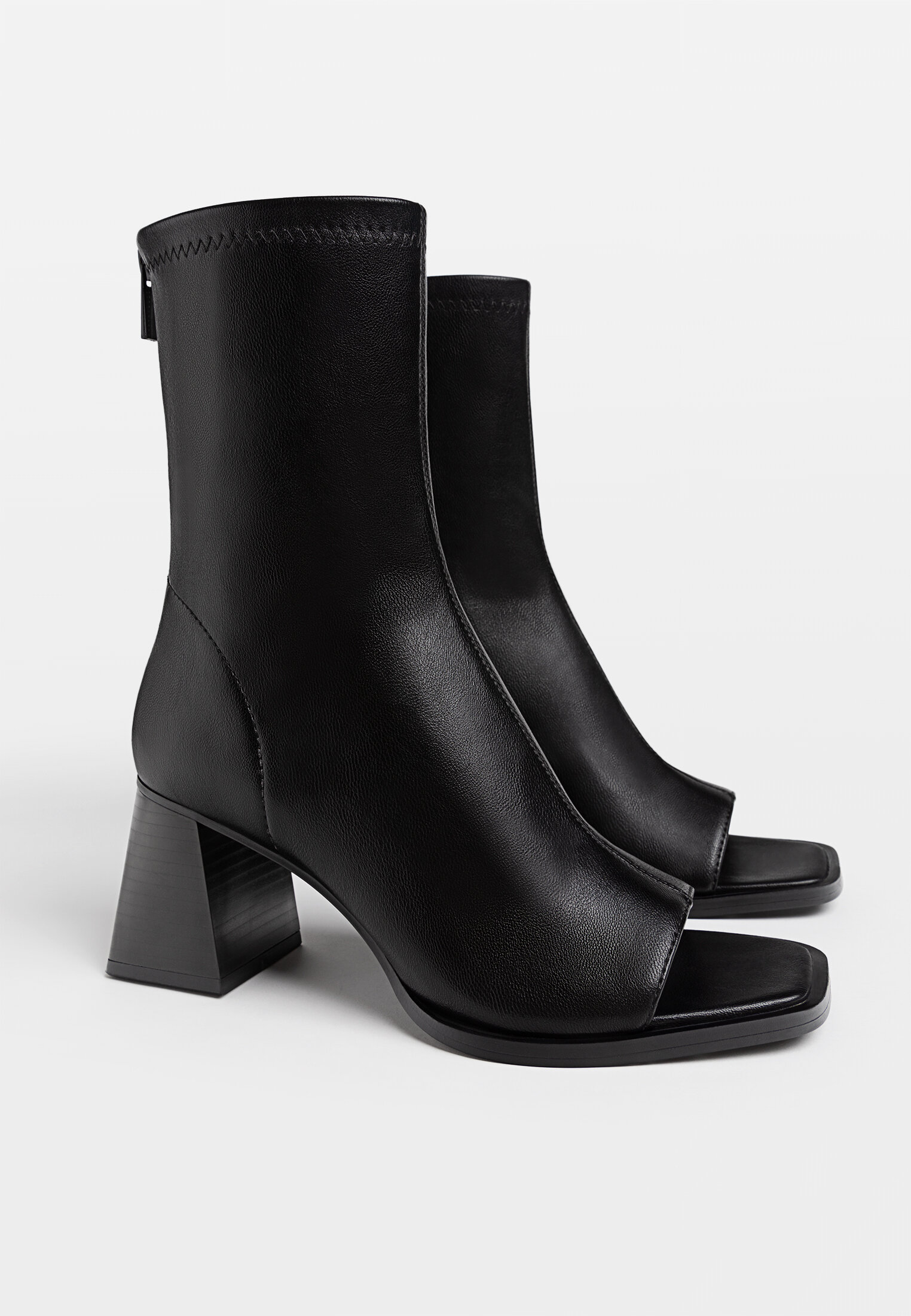 Open toe clearance high heel boots