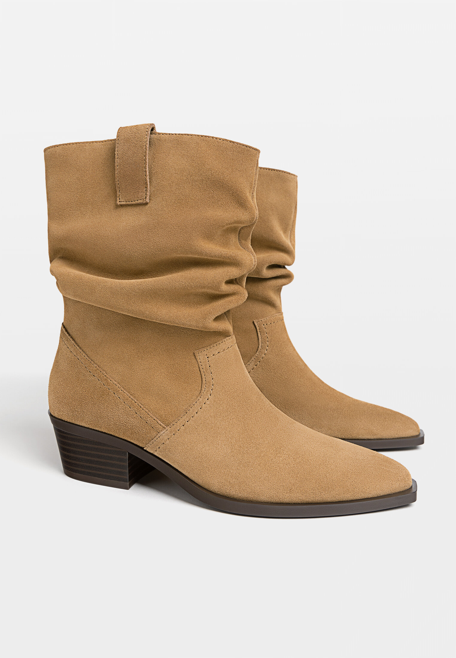 Leather slouch on sale ankle boots