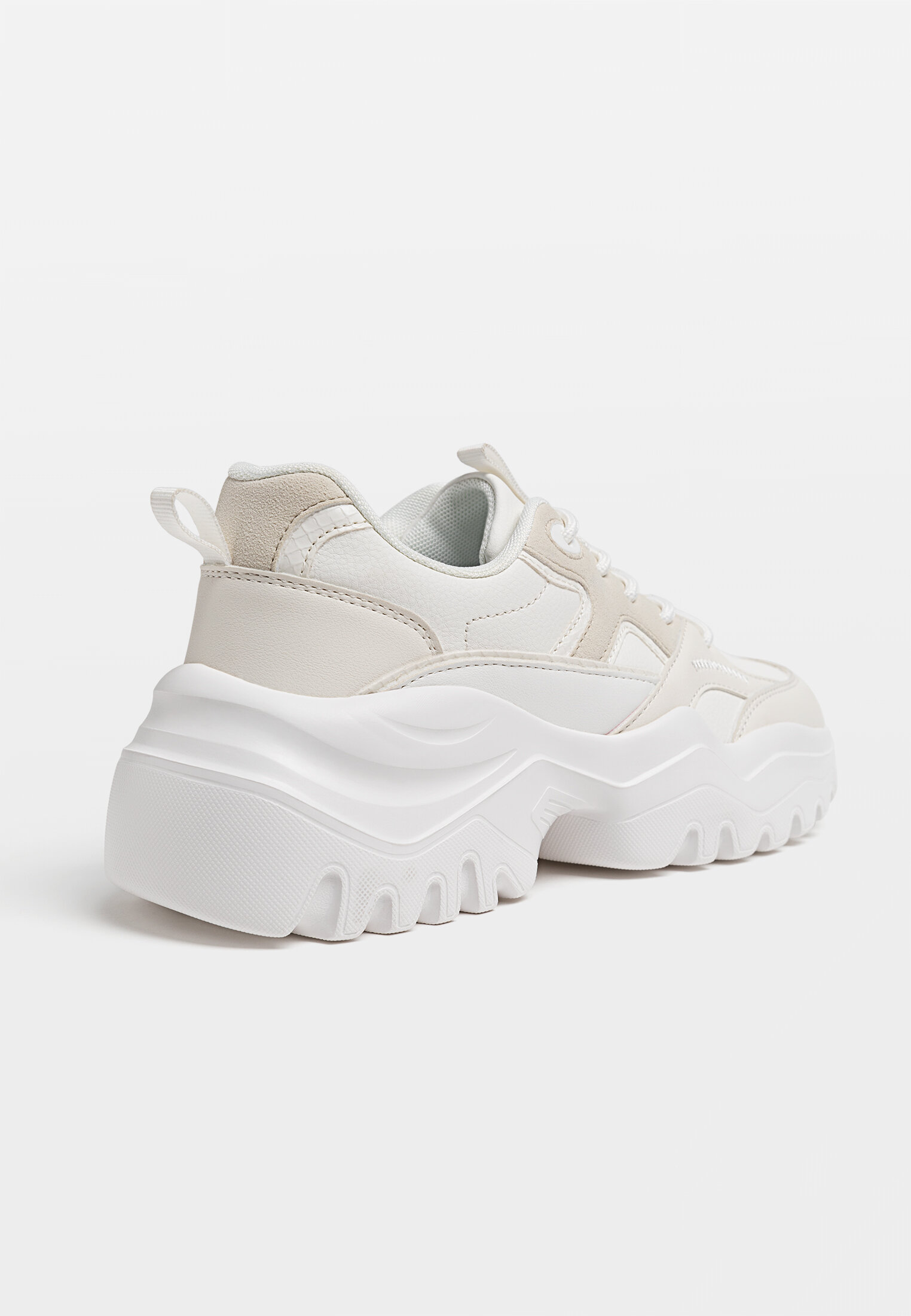 White chunky womens trainers 2025