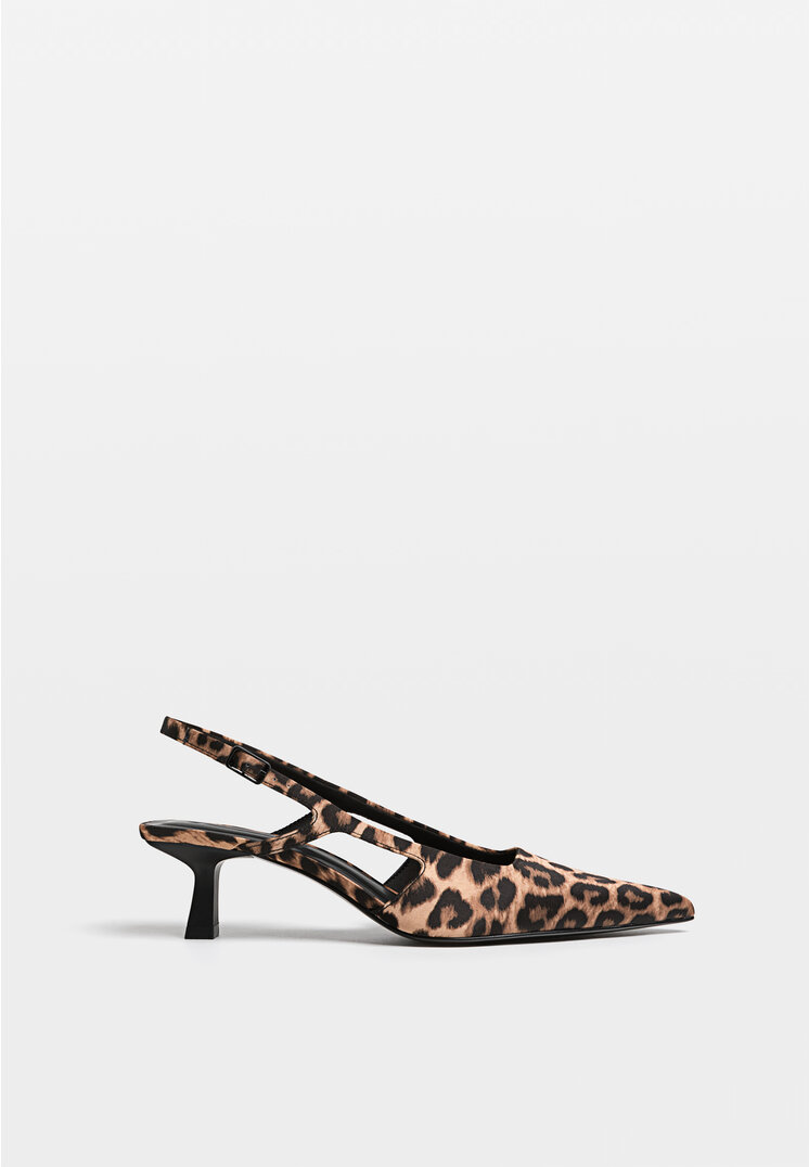 

Stradivarius Buty na obcasie typu kaczuszka w lampart print Dwukolorowy 38