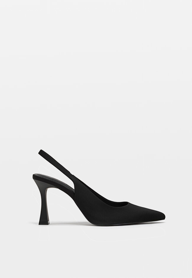 

Stradivarius Buty bez pięty na obcasie Czarny 38