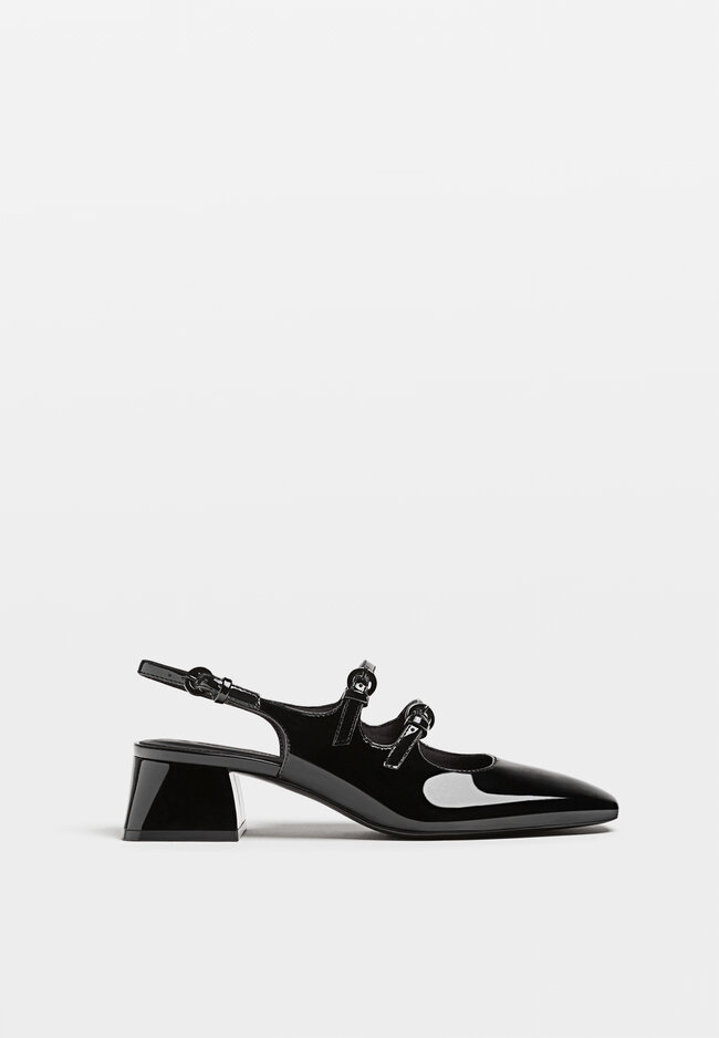 

Stradivarius Schwarze fersenfreie Ballerinas mit Absatz SCHWARZ 37