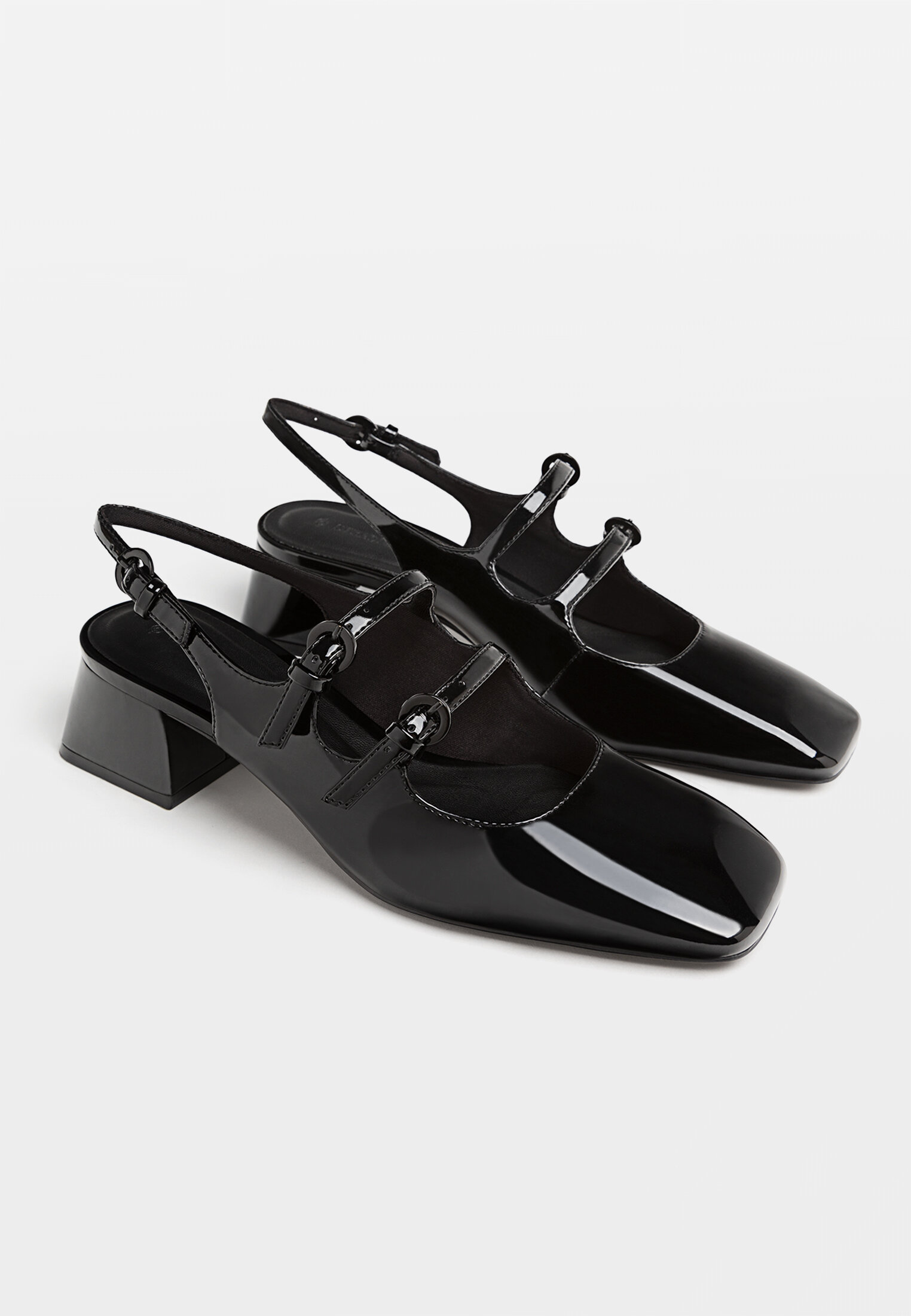 Ballerines talon noires ouvertes l arri re Mode femme